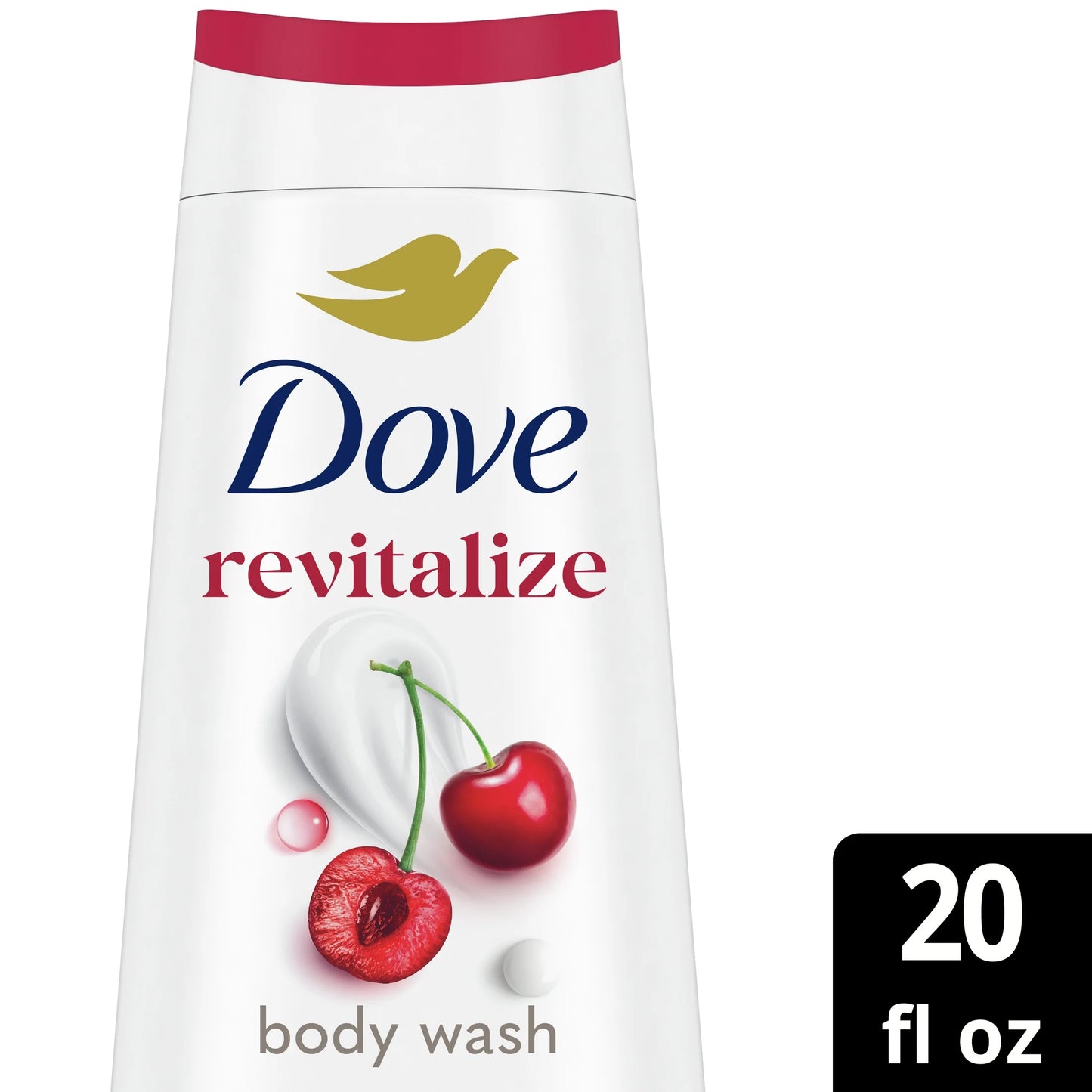 (4 Pack) Body Wash for Women Moisturizing Revitalize Cherry & Chia Milk Cleanser, 20 Oz